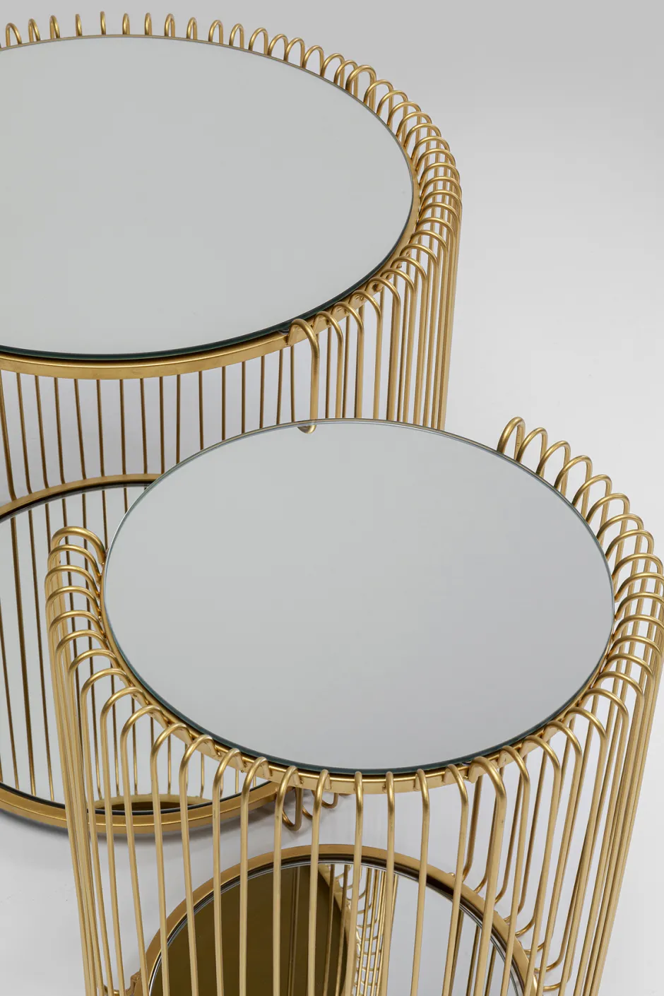 Sale Bijzettafel Wire Double Brass (2/set) Tafels