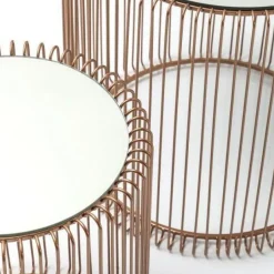 Outlet Bijzettafel Wire Koper (2-delig) Ø44cm Kasten|Tafels
