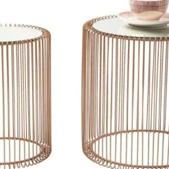Outlet Bijzettafel Wire Koper (2-delig) Ø44cm Kasten|Tafels