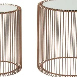 Outlet Bijzettafel Wire Koper (2-delig) Ø44cm Kasten|Tafels