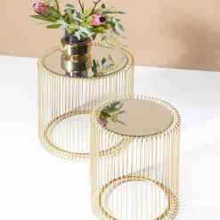 Sale Bijzettafel Wire Messing (2-delig) Ø44cm Kasten|Tafels