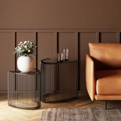 Sale Bijzettafel Wire Triangle Black (Set Van 2) Kasten|Tafels