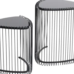 Sale Bijzettafel Wire Triangle Black (Set Van 2) Kasten|Tafels