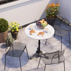 Outlet Bistro Tafel Kaffeehaus Rond Wit Ø60 Kasten|Tafels