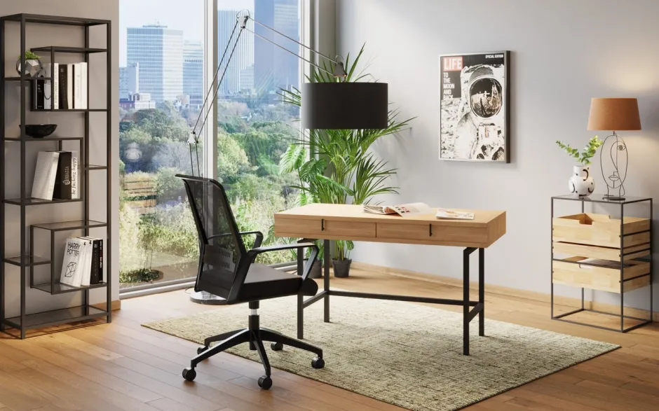 Clearance Boekenkast Loft Zwart 195x60cm Tuinmeubelen