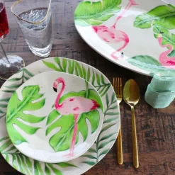 Best Bord Flamingo Holidays Oval 40cm Servies & Tafelaccessoires|Woondecoratie