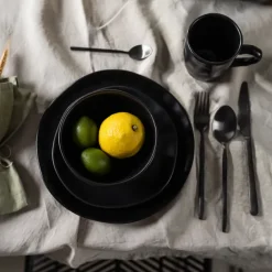 Hot Bord Organic Zwart Ø20cm Servies & Tafelaccessoires|Kasten