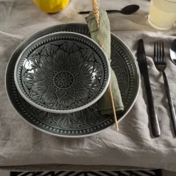 Clearance Bord Sicilia Mandala Grijs Ø27cm Servies & Tafelaccessoires|Kasten