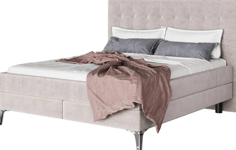 Hot Boxspringbed Benito Star Cream 160x200cm Bedden|Kasten