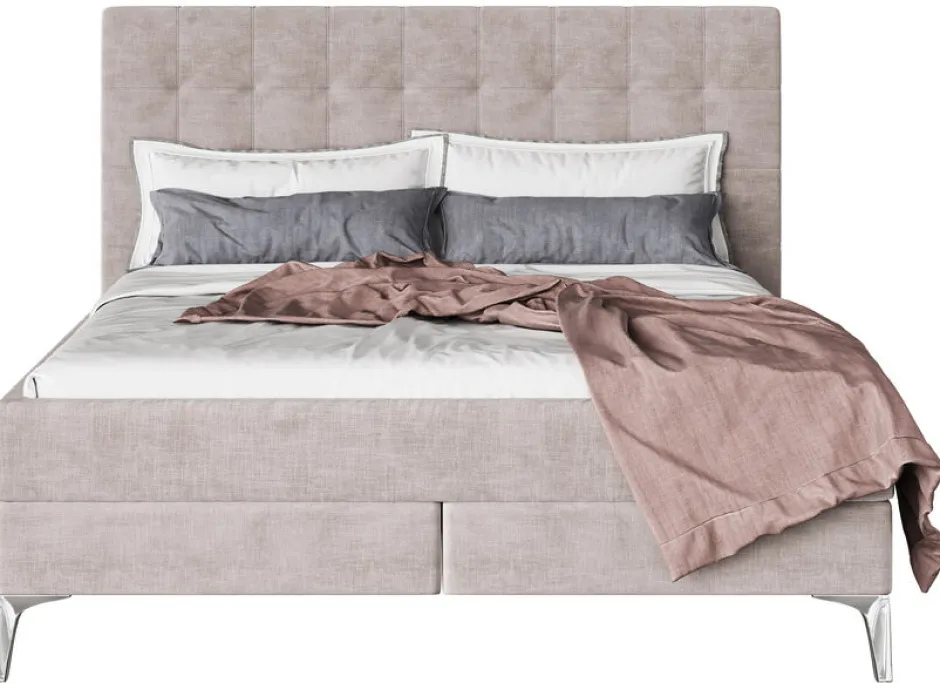 Hot Boxspringbed Benito Star Cream 160x200cm Bedden|Kasten
