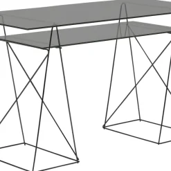 Outlet Bureau Polar Zwart 8mm ESG 135x65cm Tafels|Tuinmeubelen