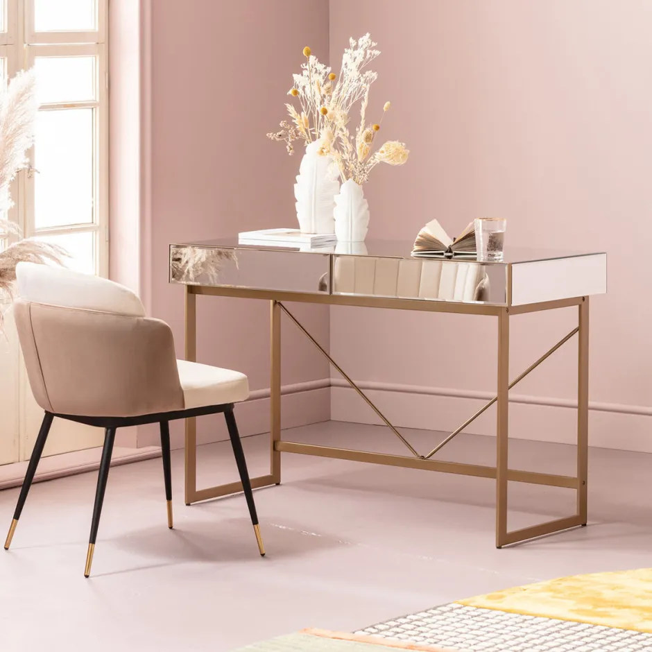Store Bureau Soran Gold 120x50cm Kasten|Tafels