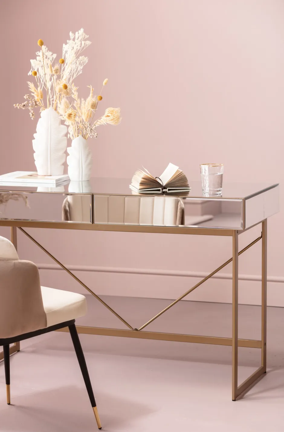 Store Bureau Soran Gold 120x50cm Kasten|Tafels
