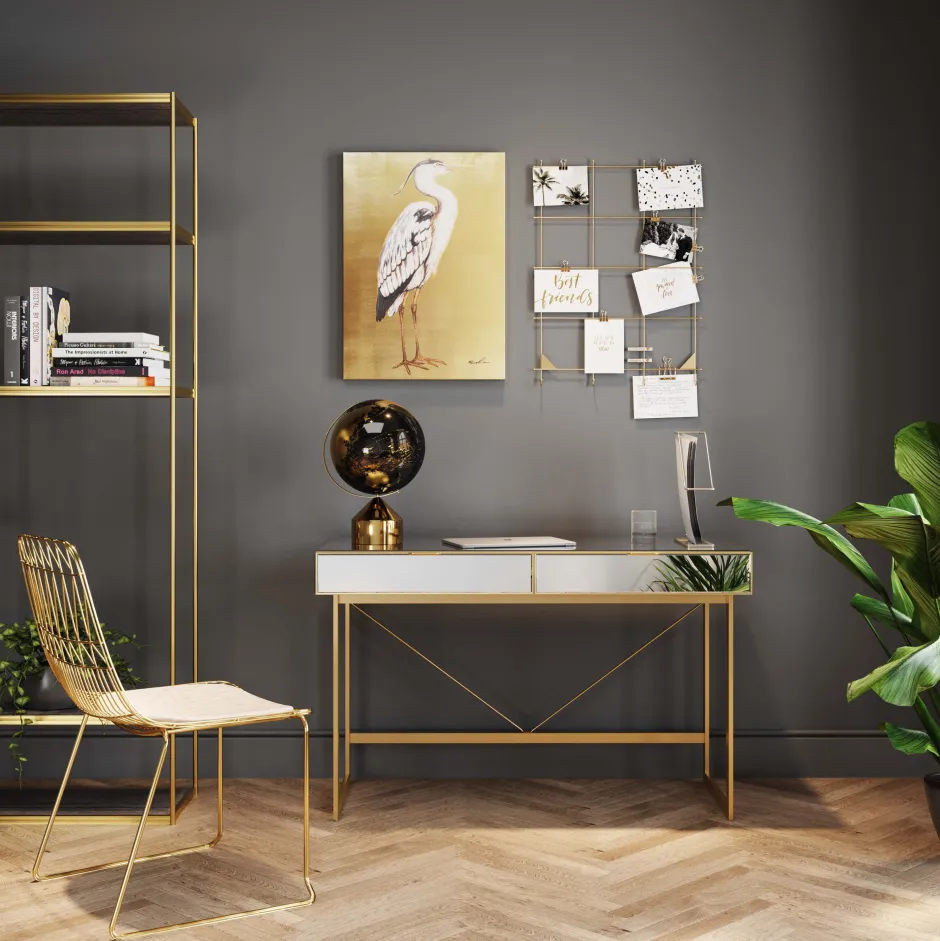 Store Bureau Soran Gold 120x50cm Kasten|Tafels