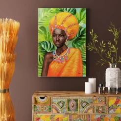 Best Sale Canvas African Beauty 70x100cm Wanddecoratie|Kasten