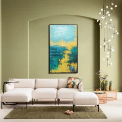 Outlet Canvas Jardin Blue 125x215cm Wanddecoratie|Kasten