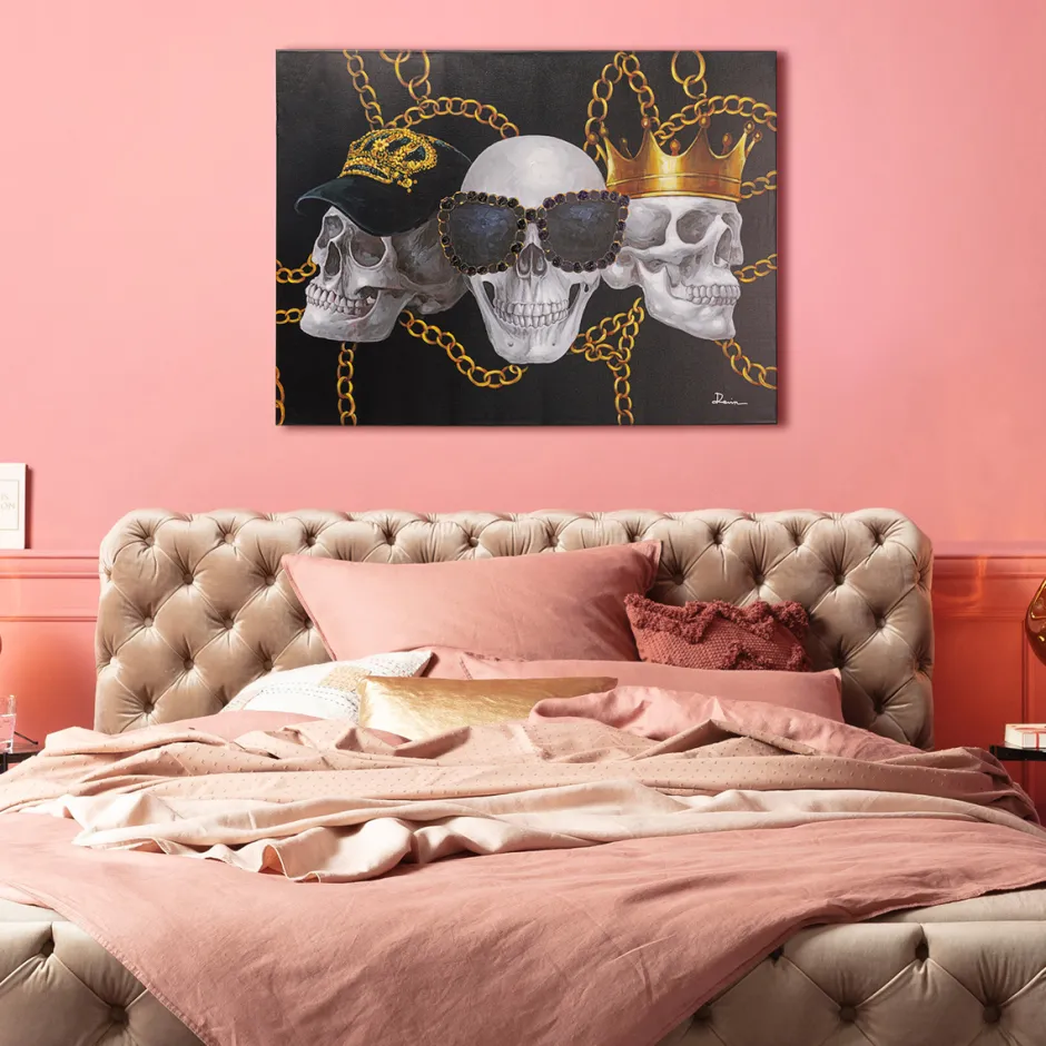 Online Canvas Skull Gang 90x120cm Wanddecoratie|Kasten