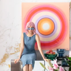 Flash Sale Canvas Tendency Circle Pink 120x120cm Wanddecoratie|Kasten