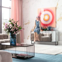 Flash Sale Canvas Tendency Circle Pink 120x120cm Wanddecoratie|Kasten
