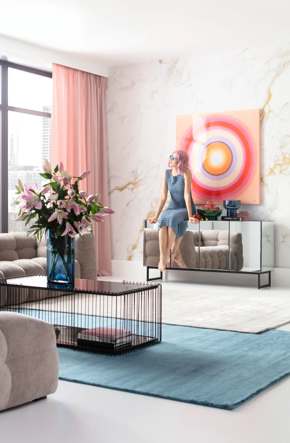 Flash Sale Canvas Tendency Circle Pink 120x120cm Wanddecoratie|Kasten