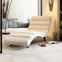 Outlet Chaise Longue Balou Creme 190cm Kasten|Tuinmeubelen