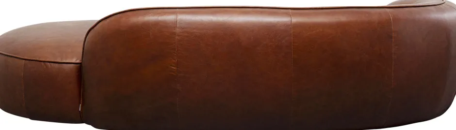 Store Chaise Longue Wonder Leather Brown 252cm Kasten|Tuinmeubelen