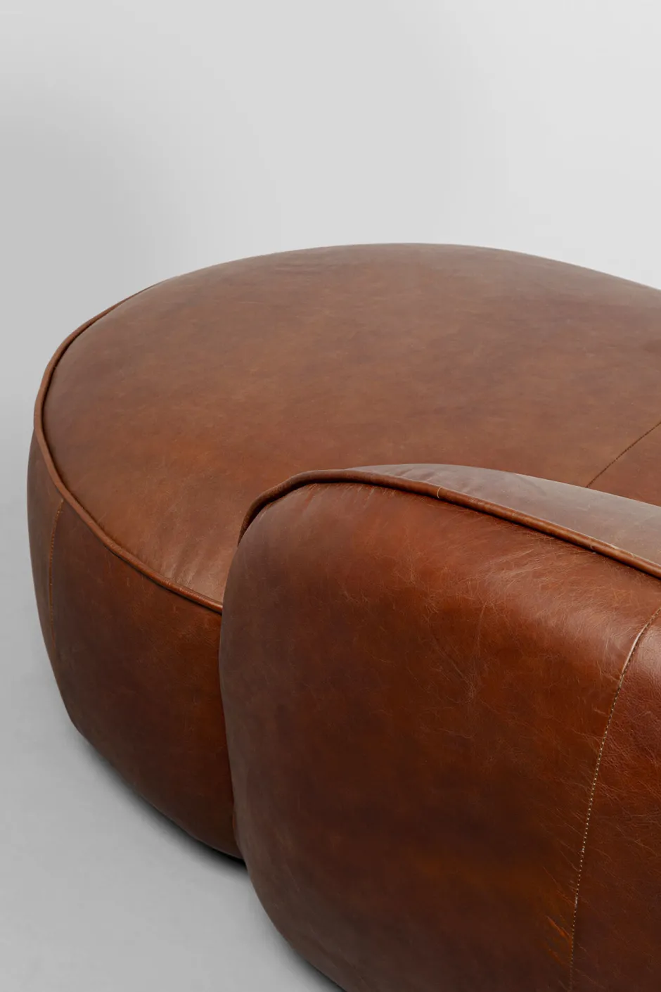 Store Chaise Longue Wonder Leather Brown 252cm Kasten|Tuinmeubelen