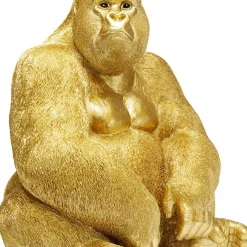Clearance Decofiguur Aap Gorilla Side XL Goud Opbergers|Woondecoratie