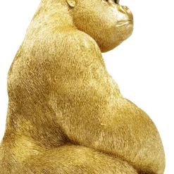 Clearance Decofiguur Aap Gorilla Side XL Goud Opbergers|Woondecoratie