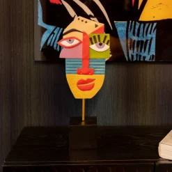 Outlet Decofiguur Abstract Face Multicolour 52cm Opbergers|Woondecoratie