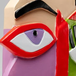 Outlet Decofiguur Abstract Face Multicolour 52cm Opbergers|Woondecoratie