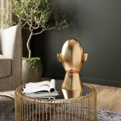 Flash Sale Decofiguur Abstract Face Gold 28cm Opbergers|Woondecoratie