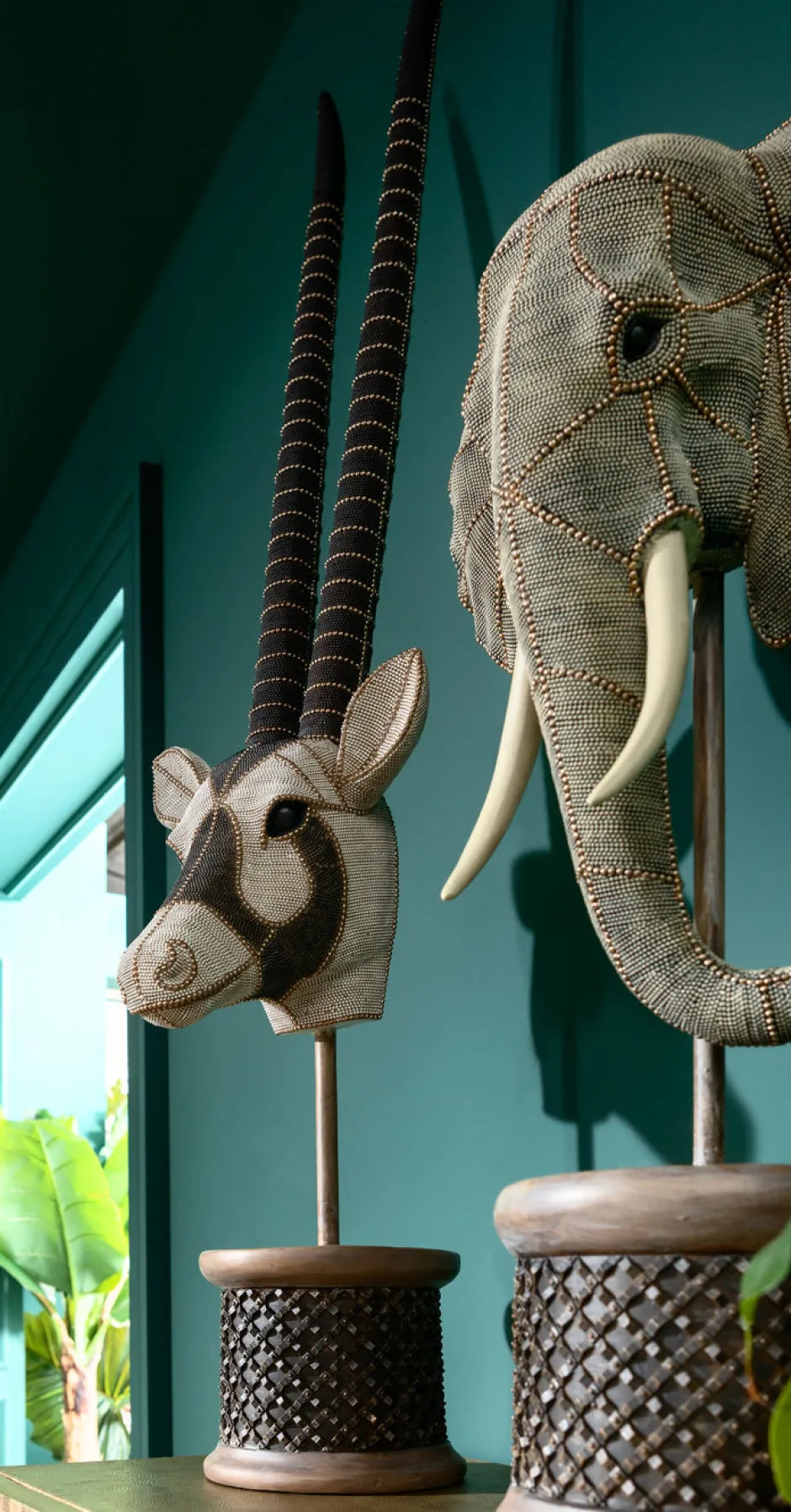 Cheap Decofiguur Antilope Head Pearls 124cm Opbergers|Woondecoratie