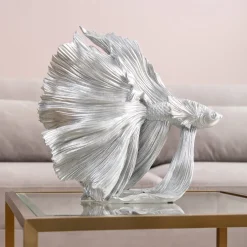 Online Decofiguur Betta Fish Zilver Klein Opbergers|Woondecoratie
