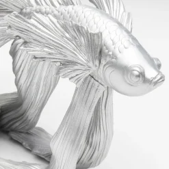 Online Decofiguur Betta Fish Zilver Klein Opbergers|Woondecoratie