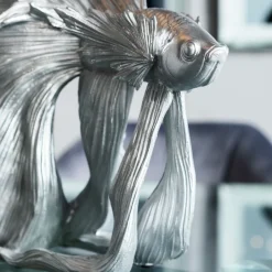 Online Decofiguur Betta Fish Zilver Klein Opbergers|Woondecoratie