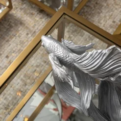 Online Decofiguur Betta Fish Zilver Klein Opbergers|Woondecoratie
