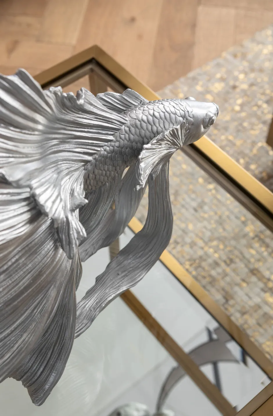 Online Decofiguur Betta Fish Zilver Klein Opbergers|Woondecoratie