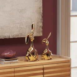 Fashion Decofiguur Bunny Gold 37cm Opbergers|Woondecoratie