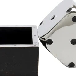 Store Decofiguur Dice Silver 10x10cm Opbergers|Woondecoratie