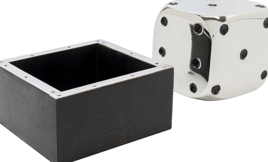 Store Decofiguur Dice Silver 10x10cm Opbergers|Woondecoratie