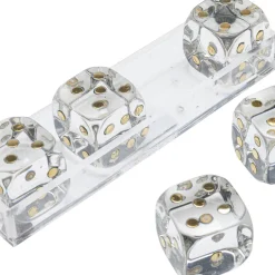 Sale Decofiguur Dice Transparent 17x4cm Opbergers|Woondecoratie