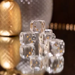 Sale Decofiguur Dice Transparent 17x4cm Opbergers|Woondecoratie