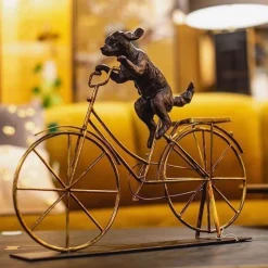Best Sale Decofiguur Dog With Bicycle Opbergers|Woondecoratie