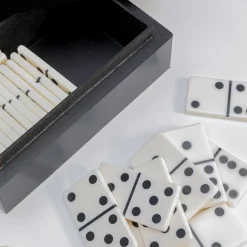 Best Decofiguur Domino Black/White 14x5cm Kasten|Tuinmeubelen