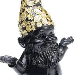 Hot Decofiguur Dwerg Meditatie Zwart Goud 19cm Opbergers|Woondecoratie