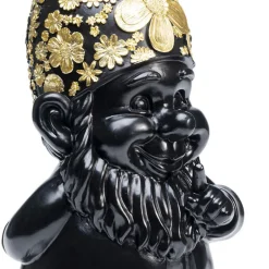 Hot Decofiguur Dwerg Staand Zwart Goud 46cm Opbergers|Woondecoratie
