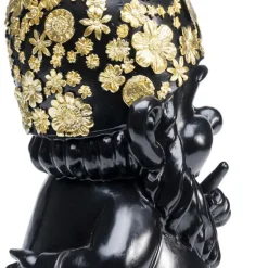 Hot Decofiguur Dwerg Staand Zwart Goud 46cm Opbergers|Woondecoratie