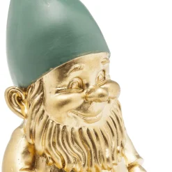 Discount Decofiguur Dwerg Zittend Goud Groen 19cm Opbergers|Woondecoratie