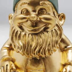Discount Decofiguur Dwerg Zittend Goud Groen 19cm Opbergers|Woondecoratie
